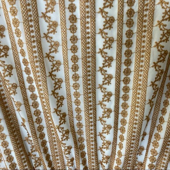 Calvin Klein Boho Ruffle Floral Embroidered Peasant Dress Sz S - Picture 5 of 7